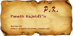Paneth Kajetán névjegykártya